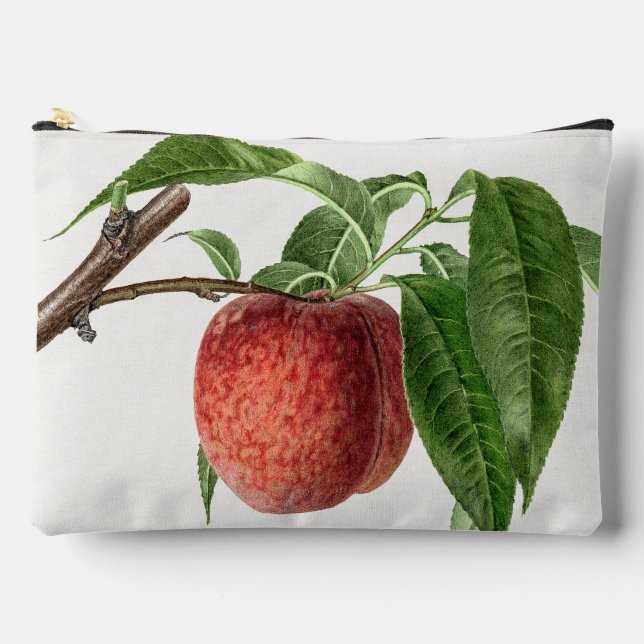 Pochette À Accessoires Pêche délicieuse dans une illustration de branche (Recto)