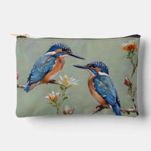 Pochette À Accessoires Peinture à l'huile d'oiseaux martins-pêcheurs aust