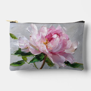 Pochette À Accessoires Peinture à l'huile élégante de pivoine rose épaiss