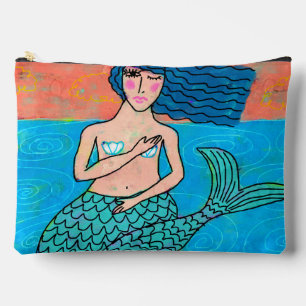 Pochette À Accessoires Peinture Abstraite colorée de sirène numérique