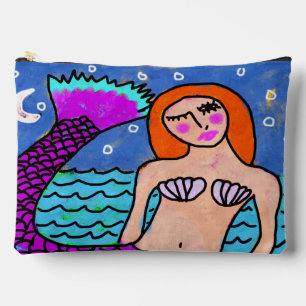 Pochette À Accessoires Peinture Abstraite de sirène numérique