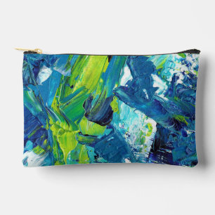 Pochette À Accessoires Peinture acrylique abstraite en bleu