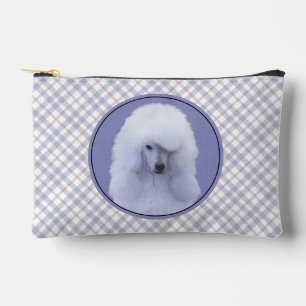 Pochette À Accessoires Peinture Caniche Standard Blanc Art Original Chien