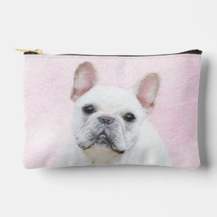 Pochette À Accessoires Peinture de Bouledogue français Blanc Crème Art de