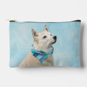 Pochette À Accessoires Peinture de Buhund norvégien Blé doré Art canin or