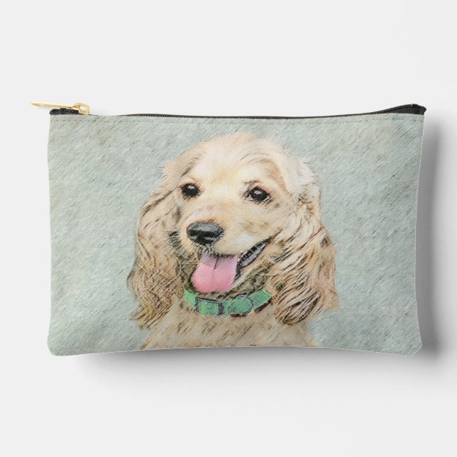Pochette À Accessoires Peinture de Cocker Spaniel Buff Or Art Original de (Recto)