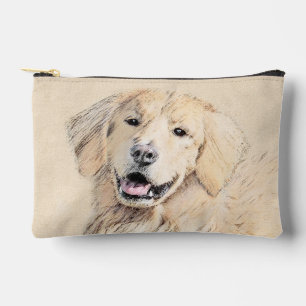 Pochette À Accessoires Peinture de Golden Retriever Art Original de Chien