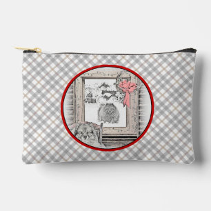 Pochette À Accessoires Peinture de Keeshond Noël Hiver Fenêtre Art Canin