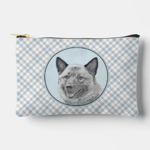 Pochette À Accessoires Peinture de Norvégien Elkhound Mignon Art Original