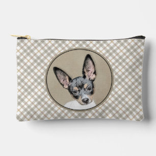Pochette À Accessoires Peinture de Rat Terrier tricolore - Art original d