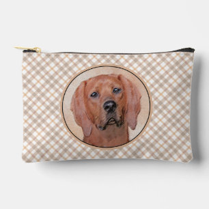 Pochette À Accessoires Peinture de Redbone Coonhound Chiot Art Original C