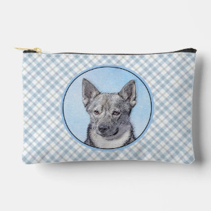 Pochette À Accessoires Peinture de Swedish Vallhund, Art Original de Chie