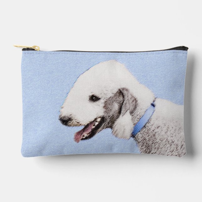 Pochette À Accessoires Peinture de Terrier Bedlington de couleur sable Ar (Recto)