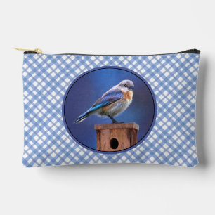 Pochette À Accessoires Peinture féminine d'oiseau bleu de l'Est Art d'ori