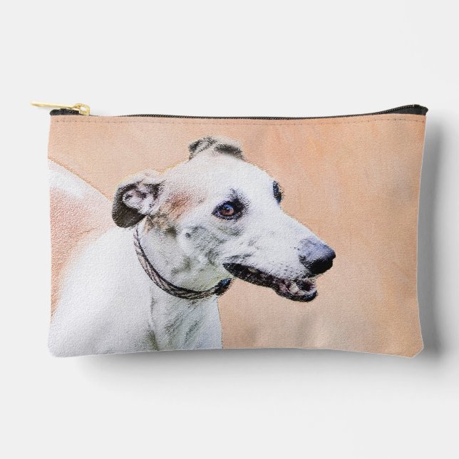 Pochette À Accessoires Peinture Greyhound Cute Rouge Blanc Original Chien (Recto)