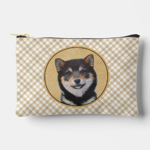 Pochette À Accessoires Peinture Shiba Inu Black et Tan Original Chien Art
