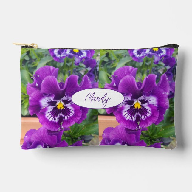 Pochette À Accessoires Pensée Fleurale Fleur Violette Viola Filles (Recto)