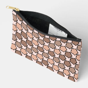 Pochette À Accessoires Pentagones Brown symétriques avec bordures en poin