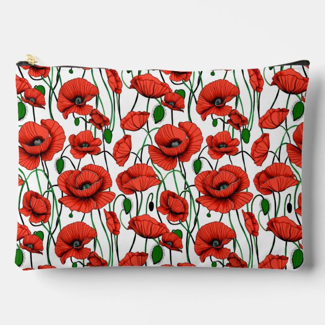 Pochette À Accessoires Pépites rouges dans un champ sur blanc (Recto)