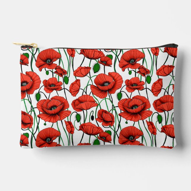 Pochette À Accessoires Pépites rouges dans un champ sur blanc (Recto)