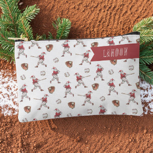 Pochette À Accessoires Père Noël de baseball Noël personnalisé