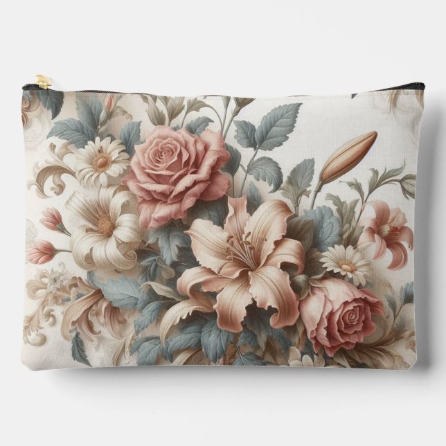 Pochette À Accessoires Perfection florale ancienne légère (Recto)