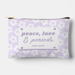 Pochette À Accessoires Période de motif floral pastel rose girly