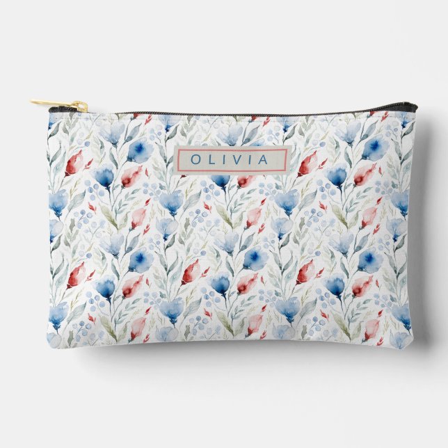 Pochette À Accessoires Personalized Aesthetic Patriotic Wildflowers (Recto)