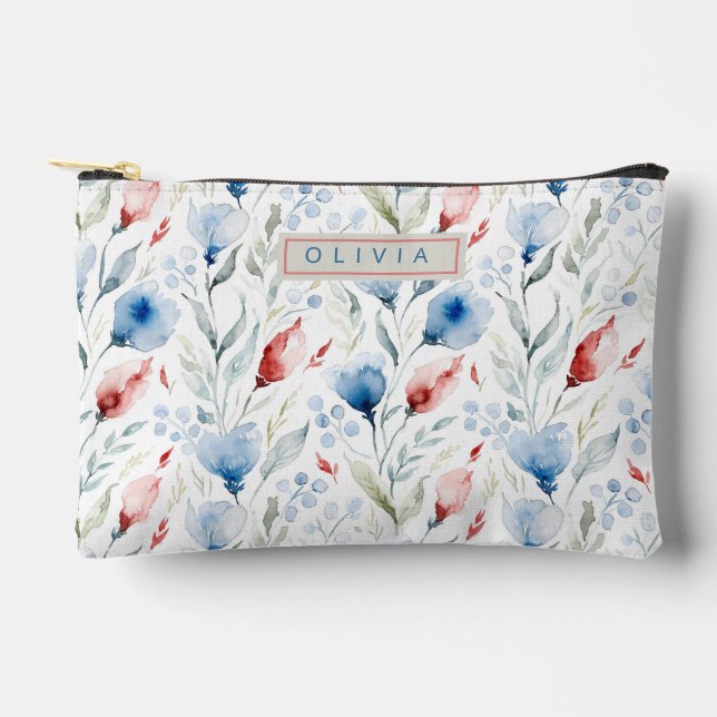 Pochette À Accessoires Personalized Aesthetic Patriotic Wildflowers (Recto)