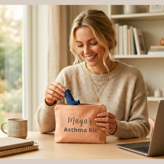Pochette À Accessoires Personalized Asthma Kit Pouch –Elegant Inhaler Bag