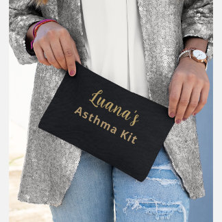 Pochette À Accessoires Personalized Asthma Kit Pouch –Elegant Inhaler Bag
