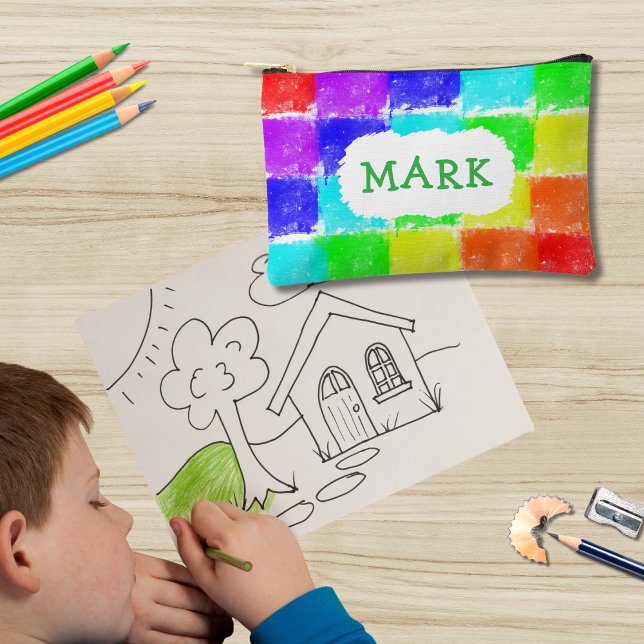 Pochette À Accessoires Personalized Crayon Blocks Kids Pencils Case (Créateur téléchargé)
