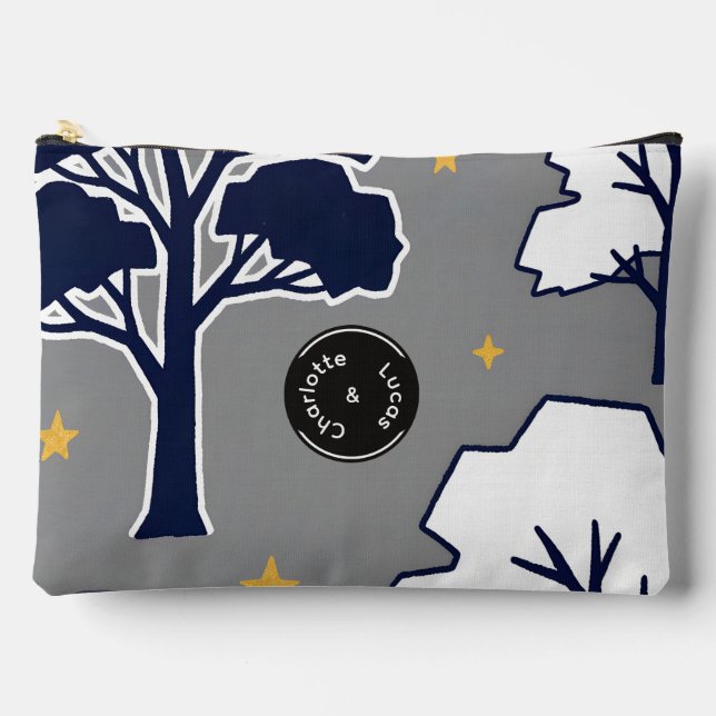 Pochette À Accessoires Personalized Modern Woodland Tree and Star  (Recto)