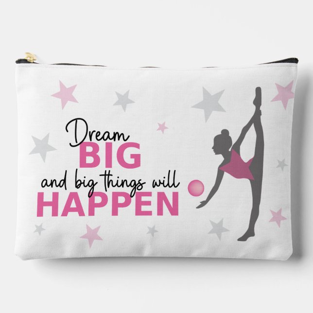 Pochette À Accessoires Personalized Rhythmic Gymnast Dream Big Zipper Pou (Recto)
