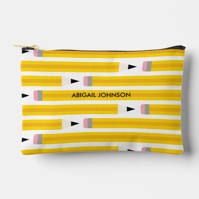 Pochette À Accessoires Personalized Yellow Pencil (Recto)