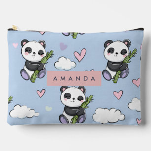 Pochette À Accessoires Personnalisé adorable Pastel Panda Motif