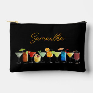 Pochette À Accessoires Personnalisé avec des cocktails colorés à la main