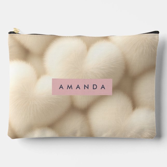 Pochette À Accessoires Personnalisé Douce Crème de pastel en forme de cœu (Recto)