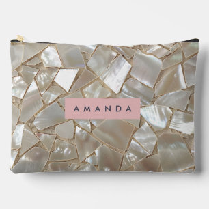 Pochette À Accessoires Personnalisé Élégant Pastel de Mosaique de Perle