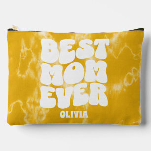Pochette À Accessoires Personnalisé Meilleure Maman Jaune Jamais Teint