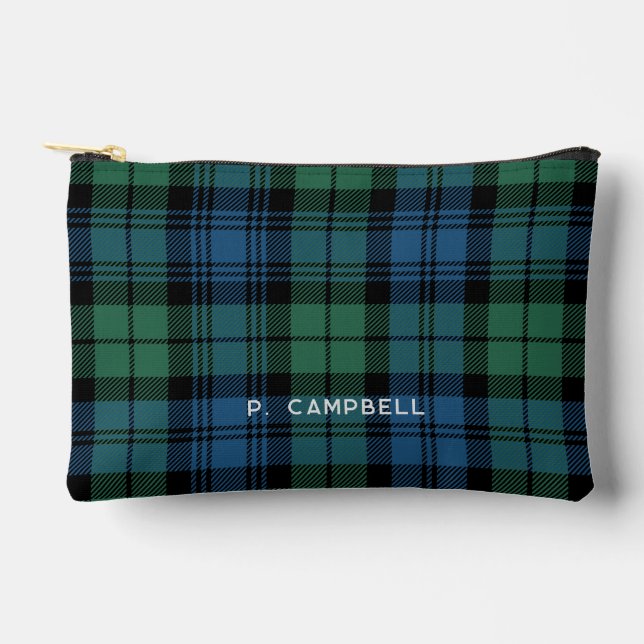 Pochette À Accessoires Personnalisé Plaid Campbell Rustic Tartan (Recto)
