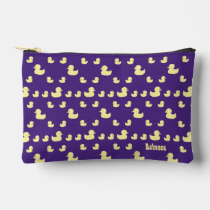 Pochette À Accessoires Personnaliser Motif de canard en caoutchouc Purple