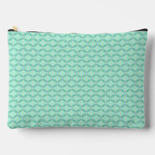 Pochette À Accessoires Pétales de fleurs géométriques vertes et violettes