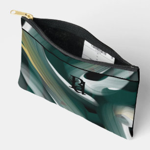 Pochette À Accessoires Petit Accessoire Noir Tendance Abstrait Vert