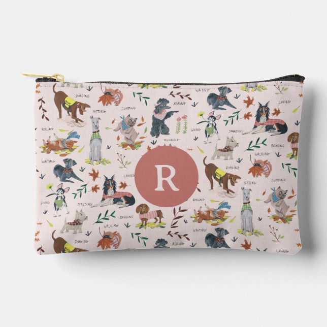Pochette À Accessoires Petit Chien Chien Rose Cute Motif animal (Recto)