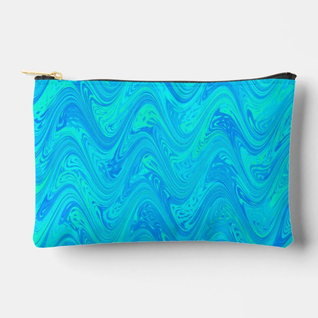 Pochette À Accessoires Petit motif bleu-vert marbré (Recto)