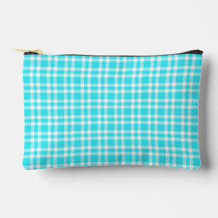 Pochette À Accessoires Petit motif carreaux bleu blanc