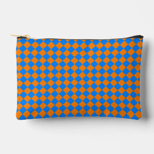 Pochette À Accessoires Petit motif diamant à carreaux bleu orange