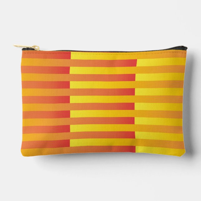 Pochette À Accessoires Petit motif rayé jaune orange (Recto)
