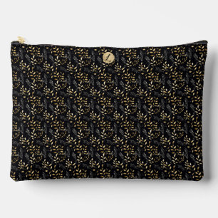 Pochette À Accessoires Petite feuille noire et brune grande impression